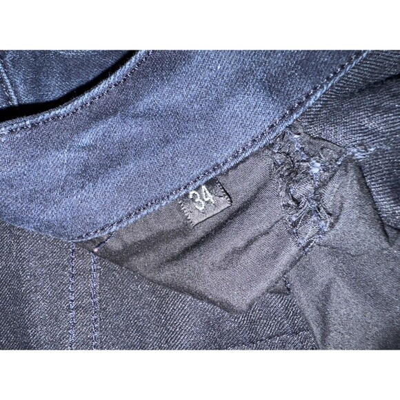 Women Skylton Black Label Jeans Size 34 Distressed Stretch Dark Wash - Picture 3 of 7